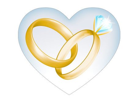 1awedding golden rings in heart vector illustration 26103