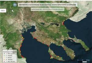 Κίνδυνος διάβρωσης των ακτών στην Πιερία, τον Θερμαϊκό και τη δυτική Χαλκιδική
