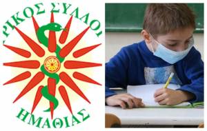 Ανακοίνωση του Ιατρικού Συλλόγου Ημαθίας για την έναρξη της σχολικής χρονιάς και τη χρήση της μάσκας
