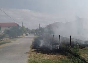Φωτιά σε οικόπεδο ανάμεσα σε τρία σπίτια στο Λουτρό Ημαθίας(φωτο-βίντεο)