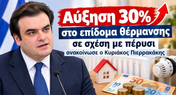 &Alpha;ύ&xi;&eta;&sigma;&eta; &kappa;&alpha;&tau;ά 30% &sigma;&tau;&omicron; &epsilon;&pi;ί&delta;&omicron;&mu;&alpha; &theta;έ&rho;&mu;&alpha;&nu;&sigma;&eta;&sigmaf; &sigma;&epsilon; &sigma;&chi;έ&sigma;&eta; &mu;&epsilon; &pi;έ&rho;&upsilon;&sigma;&iota; &alpha;&nu;&alpha;&kappa;&omicron;ί&nu;&omega;&sigma;&epsilon; &omicron; &Kappa;&upsilon;&rho;&iota;ά&kappa;&omicron;&sigmaf; &Pi;&iota;&epsilon;&rho;&rho;&alpha;&kappa;ά&kappa;&eta;&sigmaf;