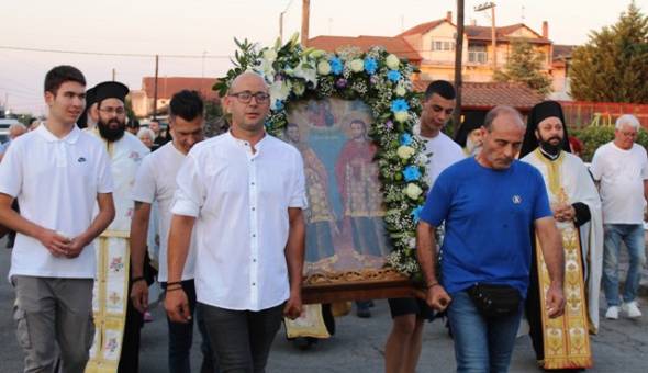 Με λαμπρότητα ο Αρχιερατικός Πανηγυρικός Εσπερινός επί τη εορτή των Αγίων Αναργύρων στο Νησί Ημαθίας(φωτο-βίντεο)