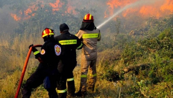 Πυρκαγιά καίει δασική έκταση στους Νέους Πόρους Λιτοχώρου