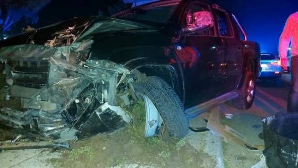 Τροχαίο ατύχημα στην ΠΕΟ Θεσσαλονίκης - Βέροιας, στη στροφή για Σχοινά