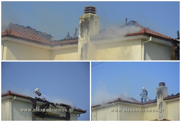 Φωτιά κατέστρεψε κεραμοσκεπή οικίας στην Κυδωνιά Ημαθίας (φωτο_βίντεο)