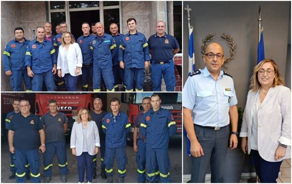 Στέλλα Αραμπατζή: Δίπλα στους ένστολους – Επισκέψεις σε Αστυνομικές και Πυροσβεστικές Υπηρεσίες της Ημαθίας