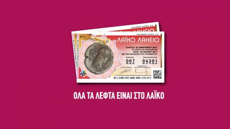 To Λαϊκό Λαχείο μοίρασε περισσότερα από 3.200.000 ευρώ τον Ιούνιο