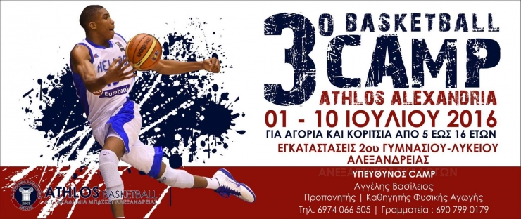 ΑΝΑΚΟΙΝΩΣΗ ΓΙΑ ΤΙΣ ΕΓΓΡΑΦΕΣ ΣΤΟ 3ο ATHLOS SUMMER BASKETBALL CAMP