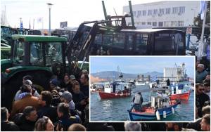 Αποκλεισμένο το λιμάνι του Βόλου από στεριά και θάλασσα – Απόβαση αγροτών με τρακτέρ και ψαράδων με καΐκια - Η εικόνα σε Ημαθία,Πέλλα και Πιερία