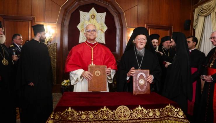 Κοινή διακήρυξη Πατριάρχη Βαρθολομαίου και Πάπα Λέοντα ΙΔ&#039; για ενότητα των Χριστιανών και κοινό Πάσχα