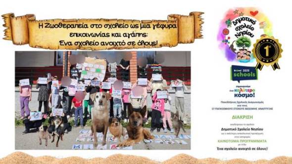 1ο Βραβείο Καινοτομίας στην Εκπαίδευση για το Δ.Σ. Νησίου στα Bravo Schools 2025!
