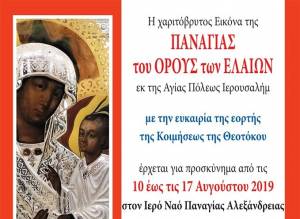 Η Αλεξάνδρεια Ημαθίας υποδέχεται τη σεβασμία Εικόνα της «Παναγίας του Όρους των Ελαιών»