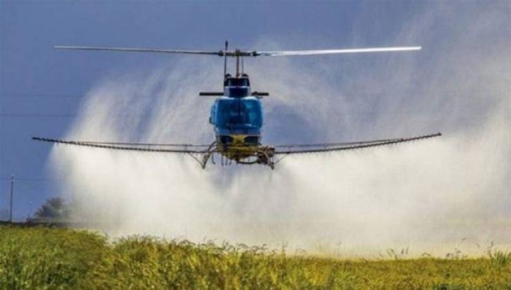 Αεροψεκασμός στις ρυζοκαλλιέργειες του αρδευτικού δικτύου Κλειδίου τη Δευτέρα 29 Αυγούστου